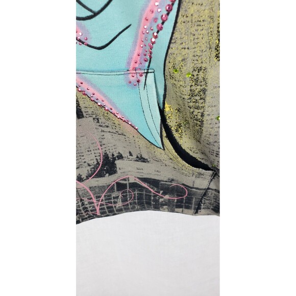 Crystal Rock Jacket XS Y2K Hip Hop Rhinestone Hoodie Christian‎ Audigier NWT - Picture 8 of 11